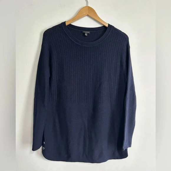 Talbots Women’s Small Blue Pullover Top Preppy‎ Minimalist Lightweight Round Hem - Picture 1 of 10